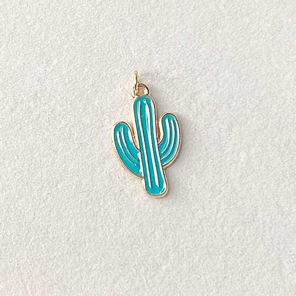 Golden Cactus Charm-green